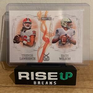 2021 MATTE Dueling Guns White - Red Smoke Trevor Lawrence Zach Wilson Rookie RC